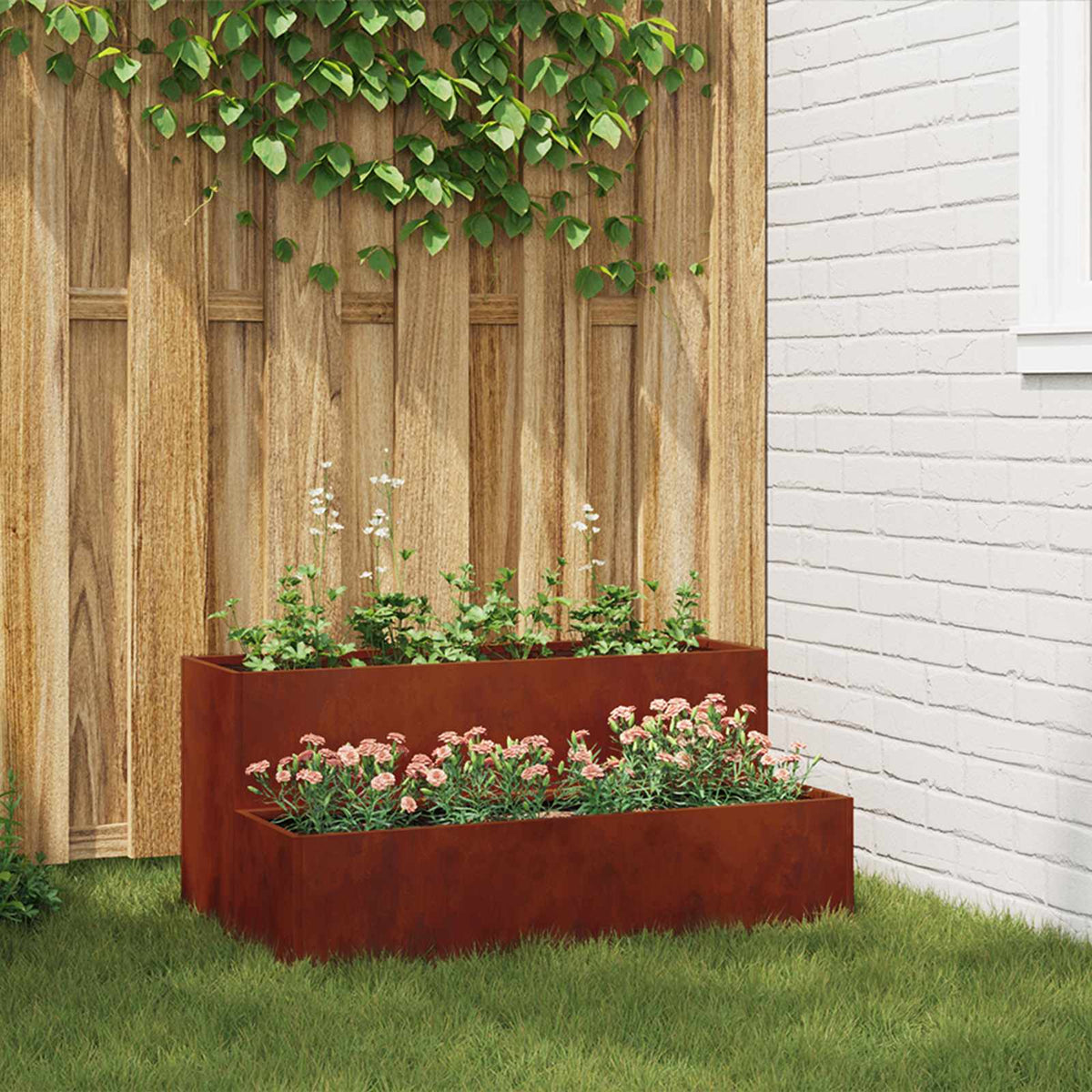 Garden Planter 100 x 60 x 45 cm Cold-rolled Steel Weathering steel