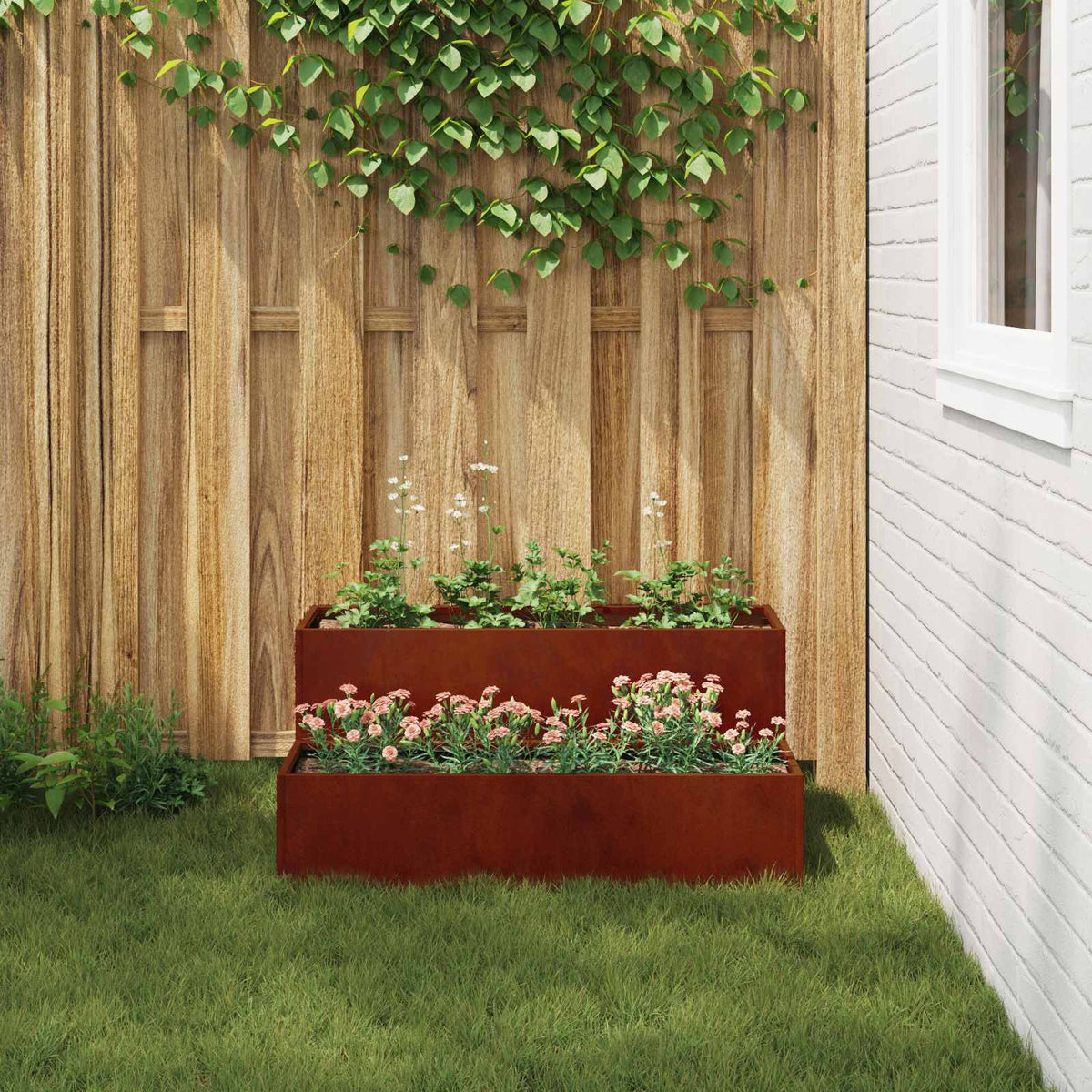 Garden Planter 100 x 60 x 45 cm Cold-rolled Steel Weathering steel