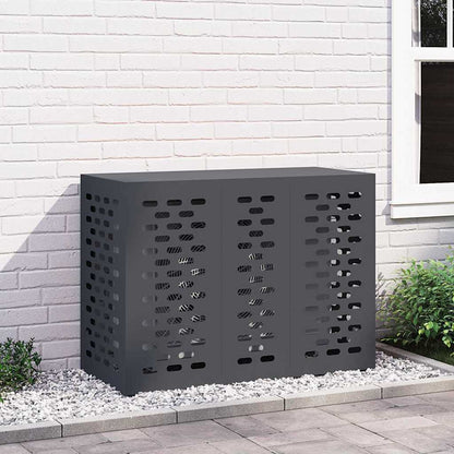 Air Conditioner Cover 110 x 50 x 80 cm Steel Linear Slot Pattern Anthracite