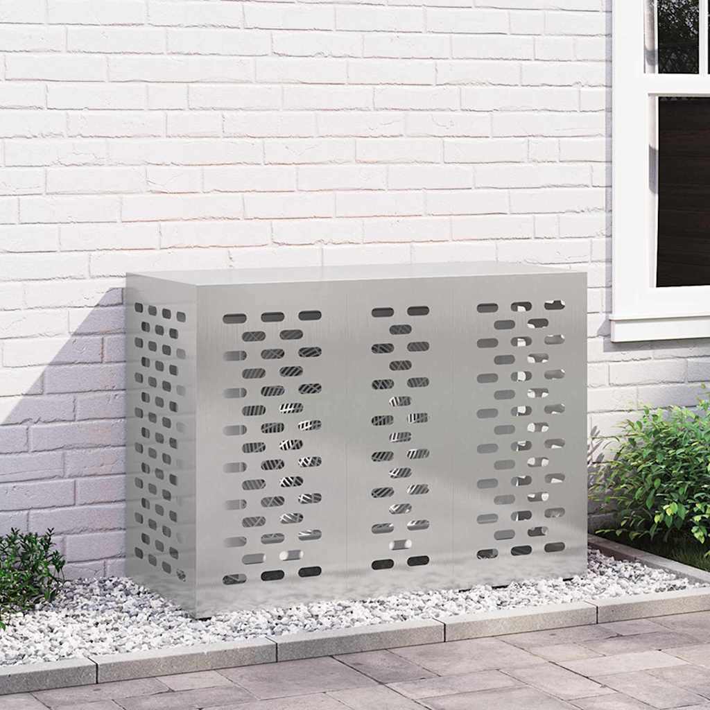 vidaXL Air Conditioner Cover Silver 110 x 50 x 80 cm Galvanised Steel 1