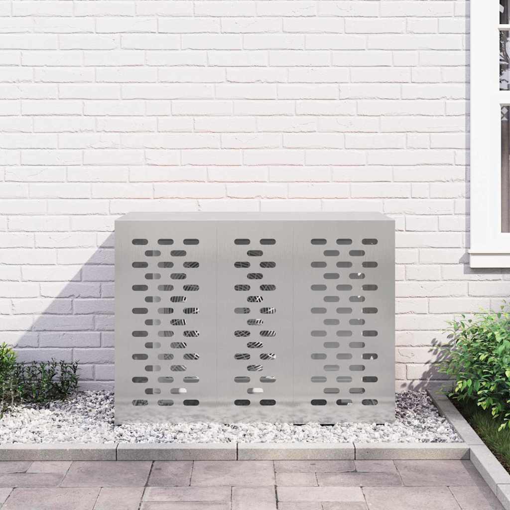 vidaXL Air Conditioner Cover Silver 110 x 50 x 80 cm Galvanised Steel 4