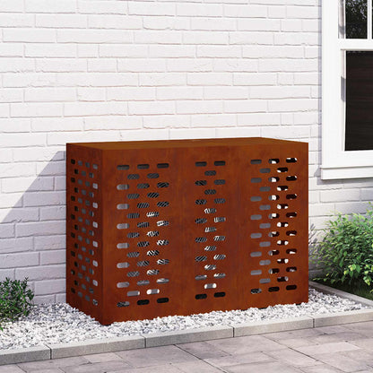 Air Conditioner Cover 110 x 50 x 80 cm Steel Linear Slot Pattern Weathering steel