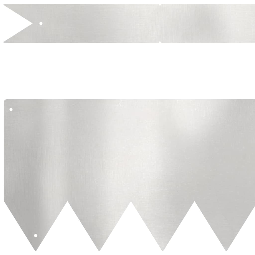 vidaXL Lawn Edging 50 pcs 100 x 0.05 x 15 cm Stainless Steel Silver 5