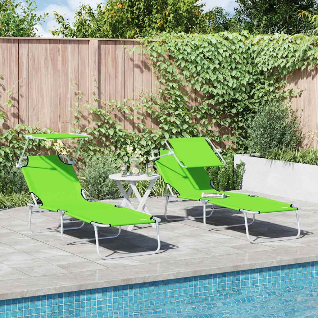 Sun Lounger Polyester Green 2