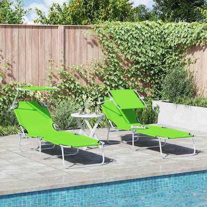 Sun Lounger Polyester Green 2