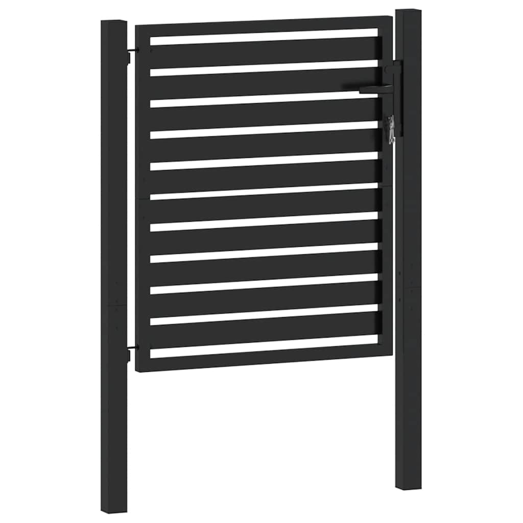vidaXL Garden Gate Lockable Black 100x100 cm Aluminium 4