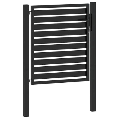 vidaXL Garden Gate Lockable Black 100x100 cm Aluminium 4