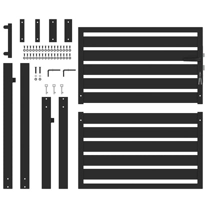 vidaXL Garden Gate Lockable Black 100x100 cm Aluminium 5