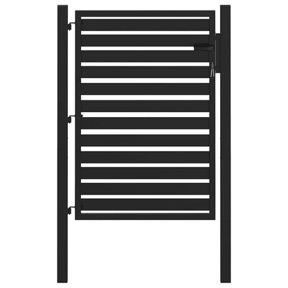vidaXL Garden Gate Lockable Black 100x120 cm Aluminium 2