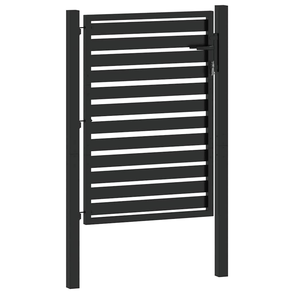 vidaXL Garden Gate Lockable Black 100x120 cm Aluminium 4