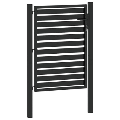 vidaXL Garden Gate Lockable Black 100x120 cm Aluminium 4