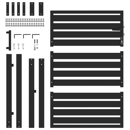 vidaXL Garden Gate Lockable Black 100x120 cm Aluminium 5