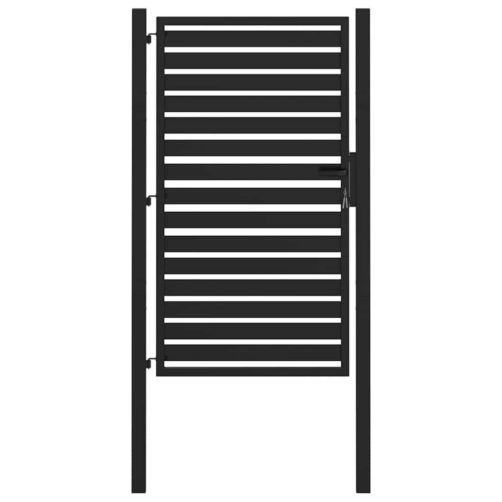 vidaXL Garden Gate Lockable Black 100x150 cm Aluminium 2