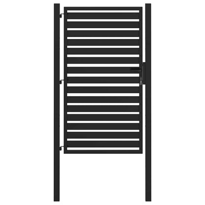 vidaXL Garden Gate Lockable Black 100x150 cm Aluminium 2