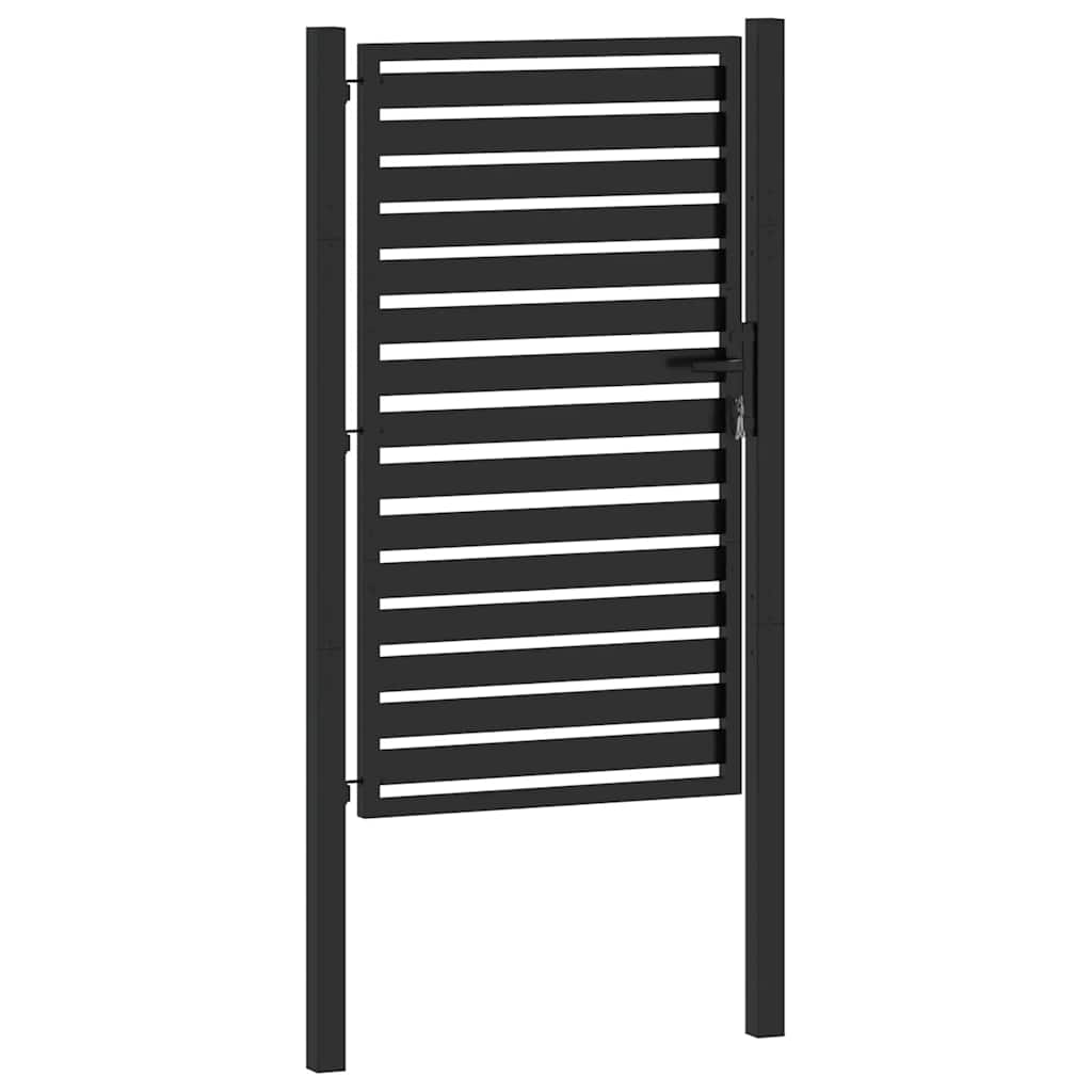 vidaXL Garden Gate Lockable Black 100x150 cm Aluminium 4