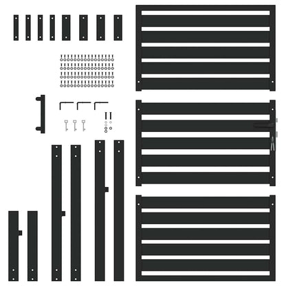 vidaXL Garden Gate Lockable Black 100x150 cm Aluminium 5