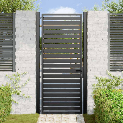 Garden Gate Lockable Black Aluminium 100 x 200 cm