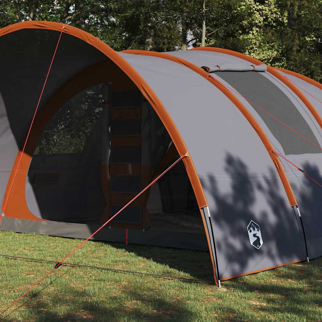 vidaXL Tunnel Tent 8-Person 8-Person Grey and Orange 3