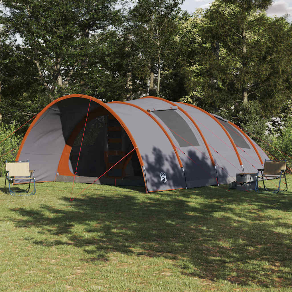 vidaXL Tunnel Tent 8-Person 8-Person Grey and Orange 1