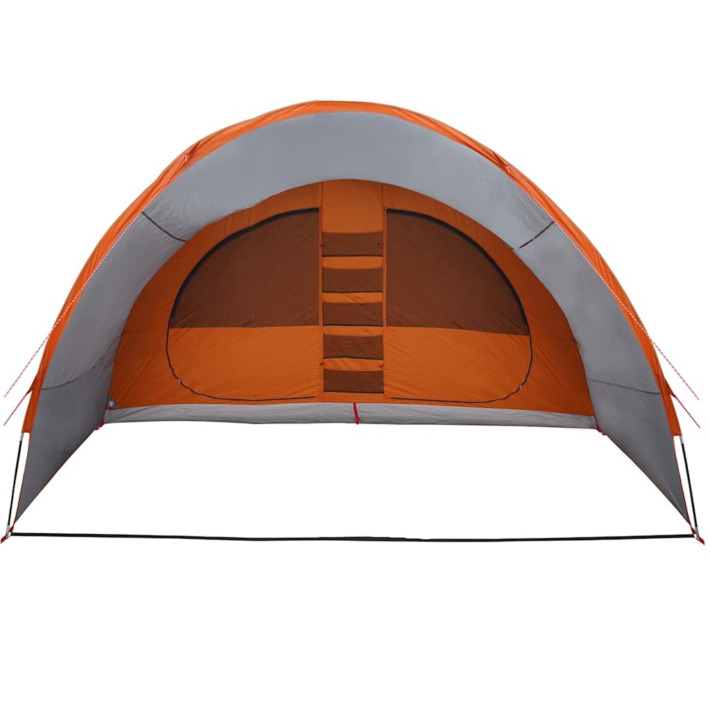 vidaXL Tunnel Tent 8-Person 8-Person Grey and Orange 6