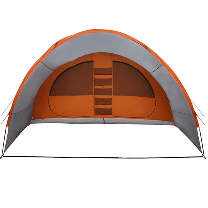 vidaXL Tunnel Tent 8-Person 8-Person Grey and Orange 6