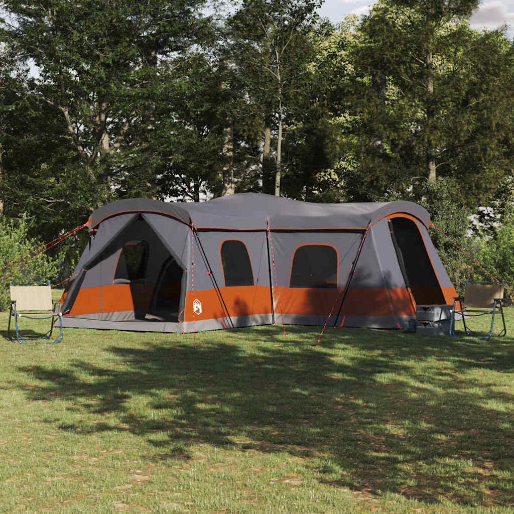 vidaXL Tent 16-Person 16-Person Grey and Orange 1