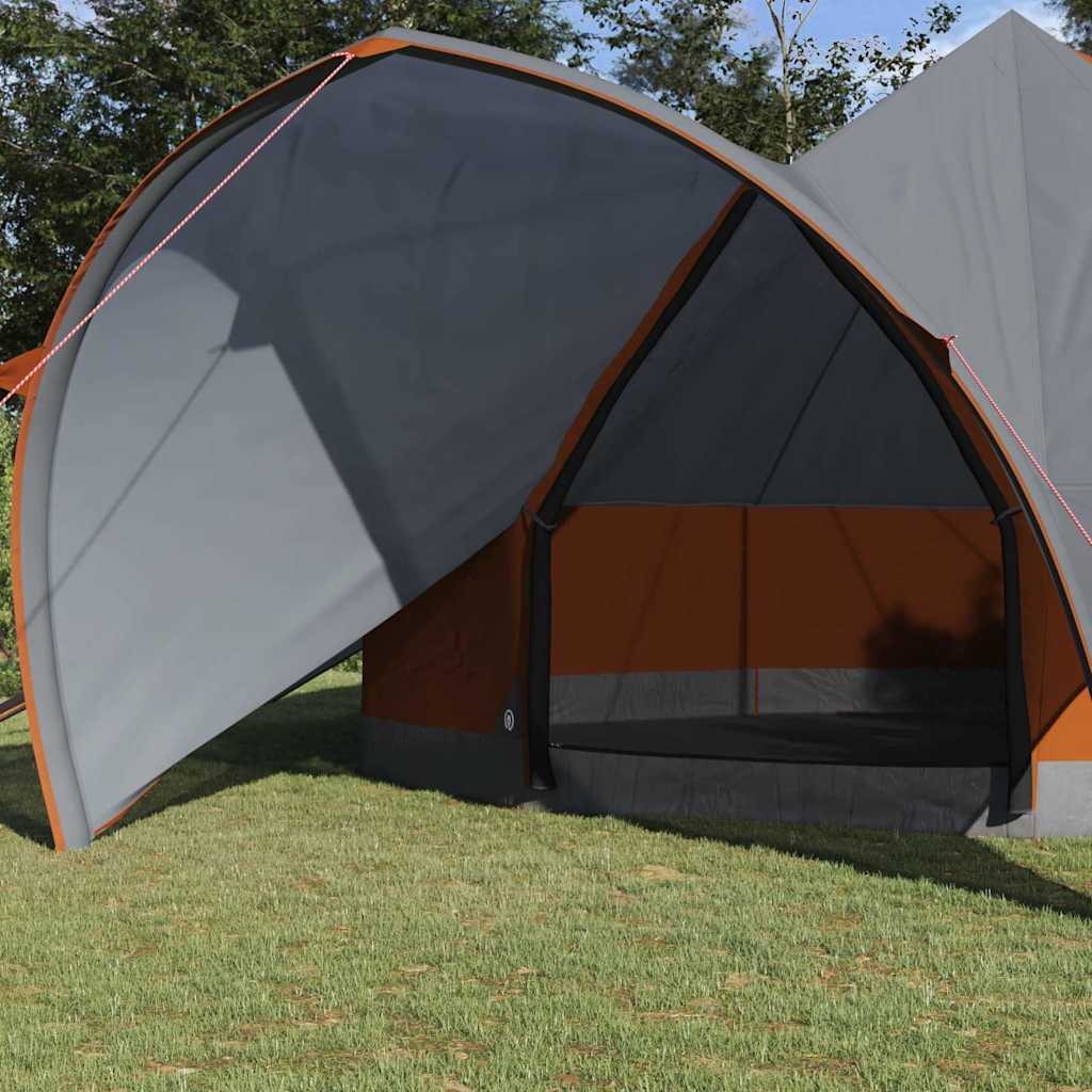 vidaXL Teepee Tent 7-Person 7-Person Grey and Orange 3