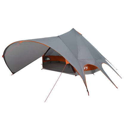 vidaXL Teepee Tent 7-Person 7-Person Grey and Orange 2