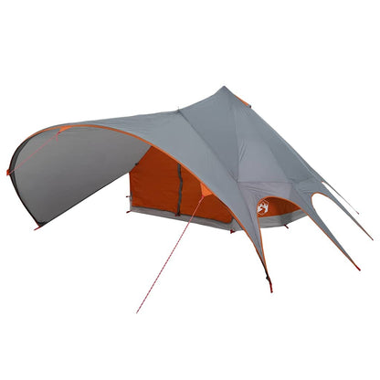 vidaXL Teepee Tent 7-Person 7-Person Grey and Orange 4