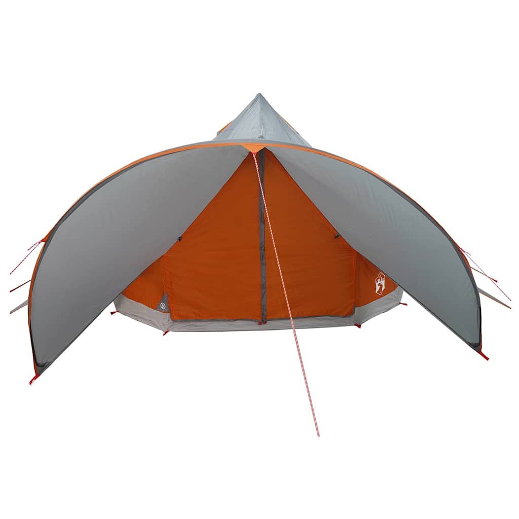 vidaXL Teepee Tent 7-Person 7-Person Grey and Orange 5