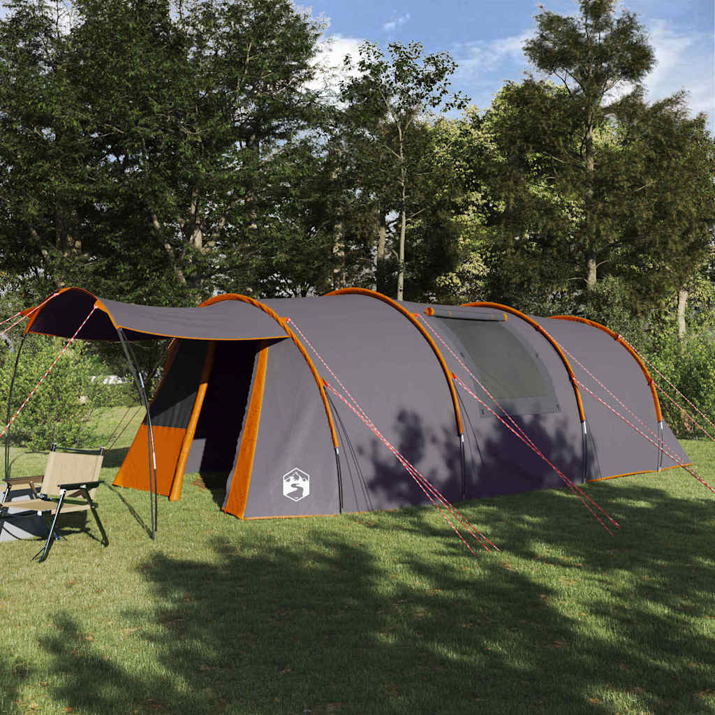 vidaXL Tunnel Tent 4-Person 4-Person Grey and Orange 1