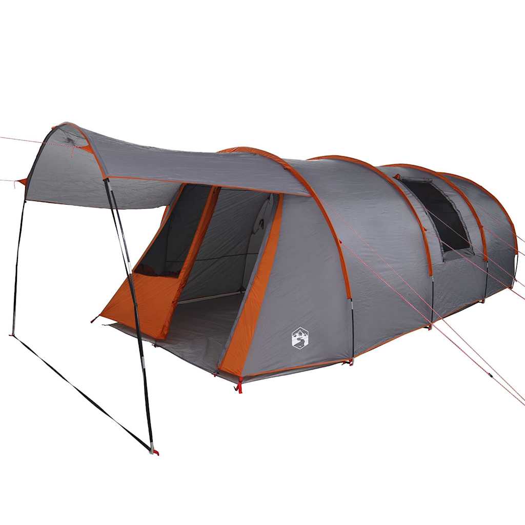 vidaXL Tunnel Tent 4-Person 4-Person Grey and Orange 2