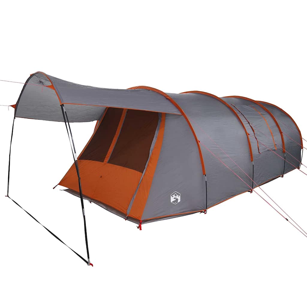 vidaXL Tunnel Tent 4-Person 4-Person Grey and Orange 4