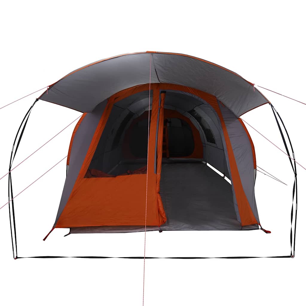 vidaXL Tunnel Tent 4-Person 4-Person Grey and Orange 5