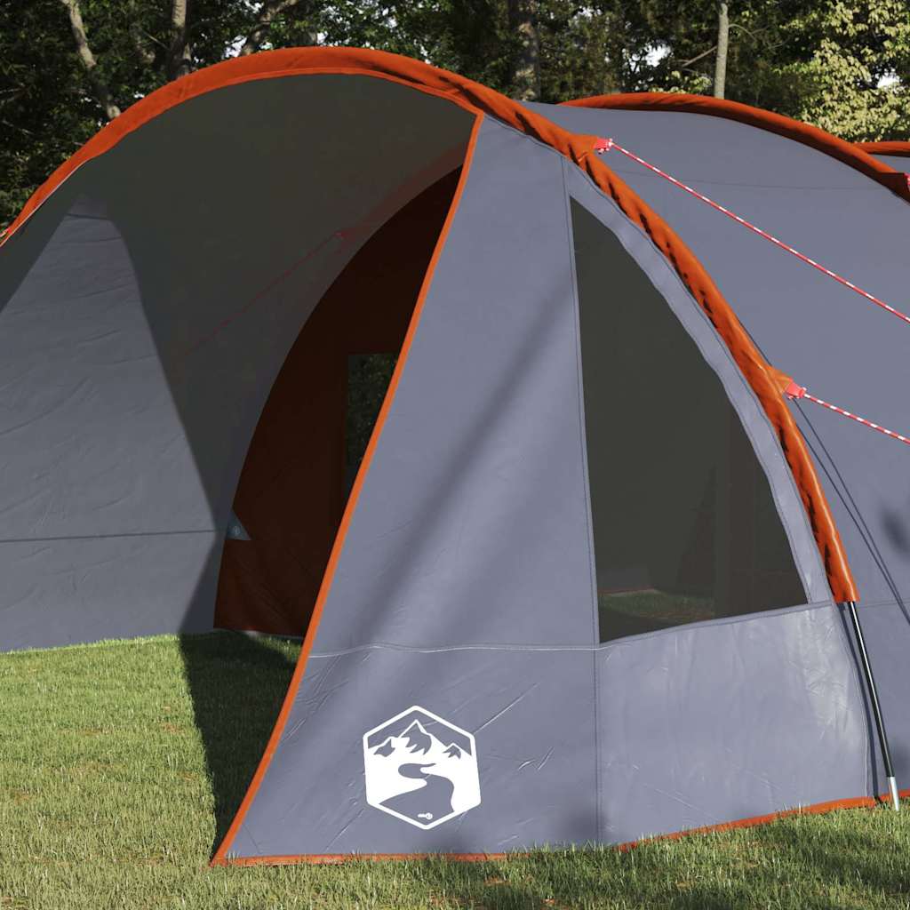 vidaXL Tunnel Tent 6-Person 6-Person Grey and Orange 3