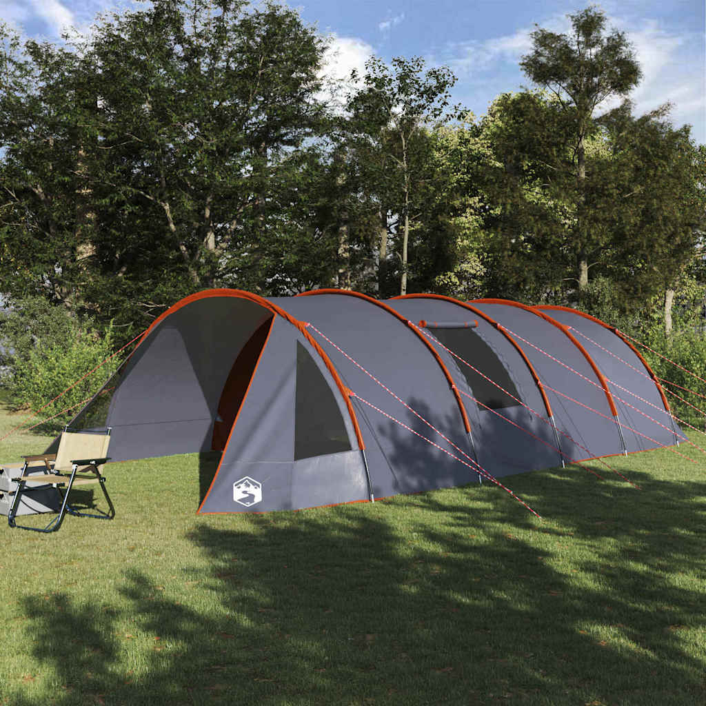 vidaXL Tunnel Tent 6-Person 6-Person Grey and Orange 1