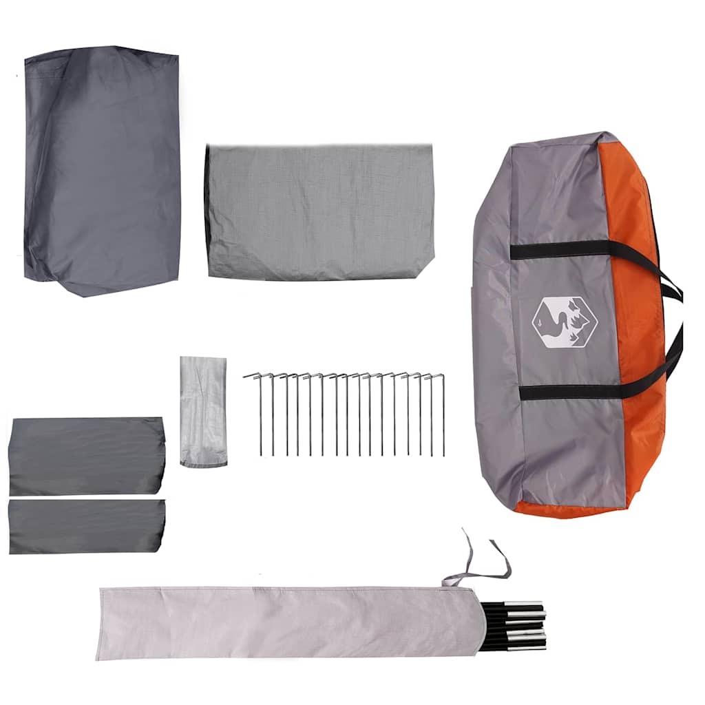vidaXL Family Tent 10-Person Grey and Orange 460 x 430 x 214 cm 6