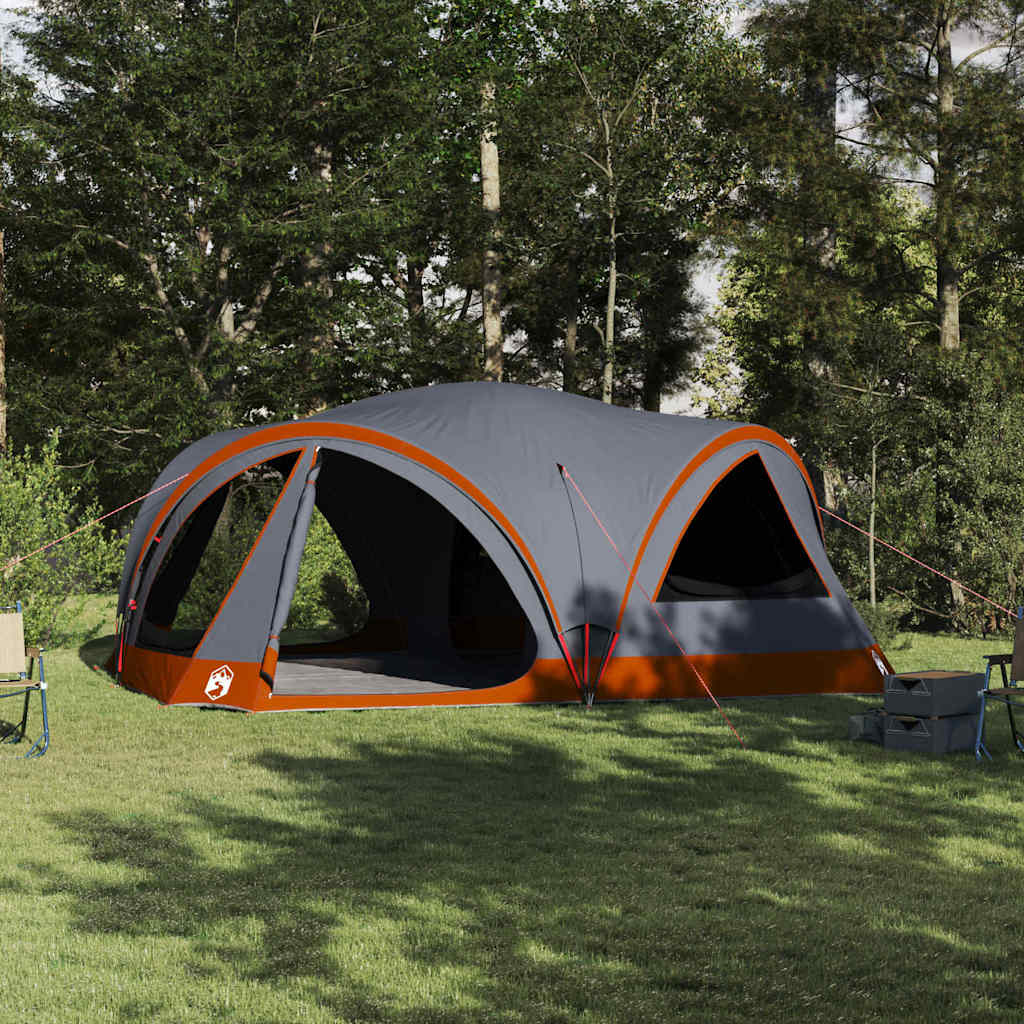 vidaXL Family Tent 10-Person Grey and Orange 460 x 430 x 214 cm 1