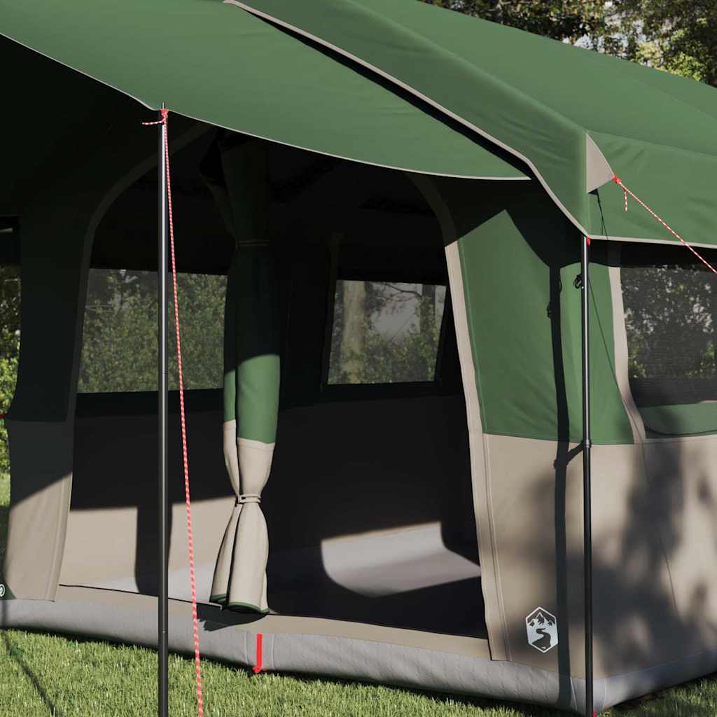 vidaXL Family Tent 4-Person 4-Person Green and White 3