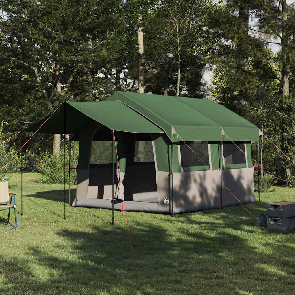 vidaXL Family Tent 4-Person 4-Person Green and White 1