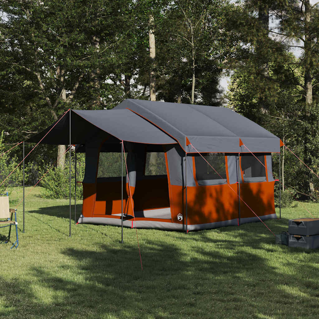 vidaXL Family Tent 4-Person 4-Person Grey and Orange 1