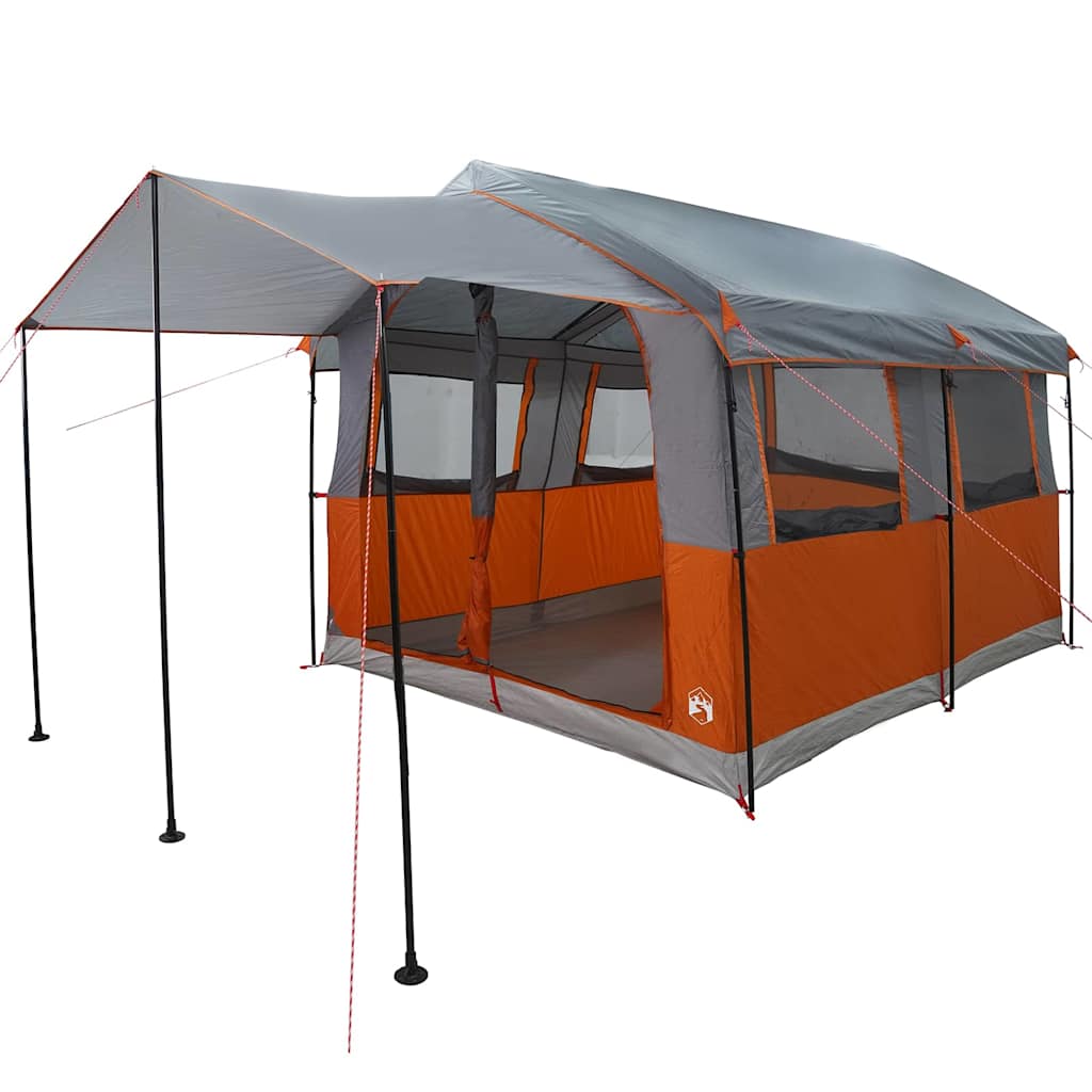 vidaXL Family Tent 4-Person 4-Person Grey and Orange 2