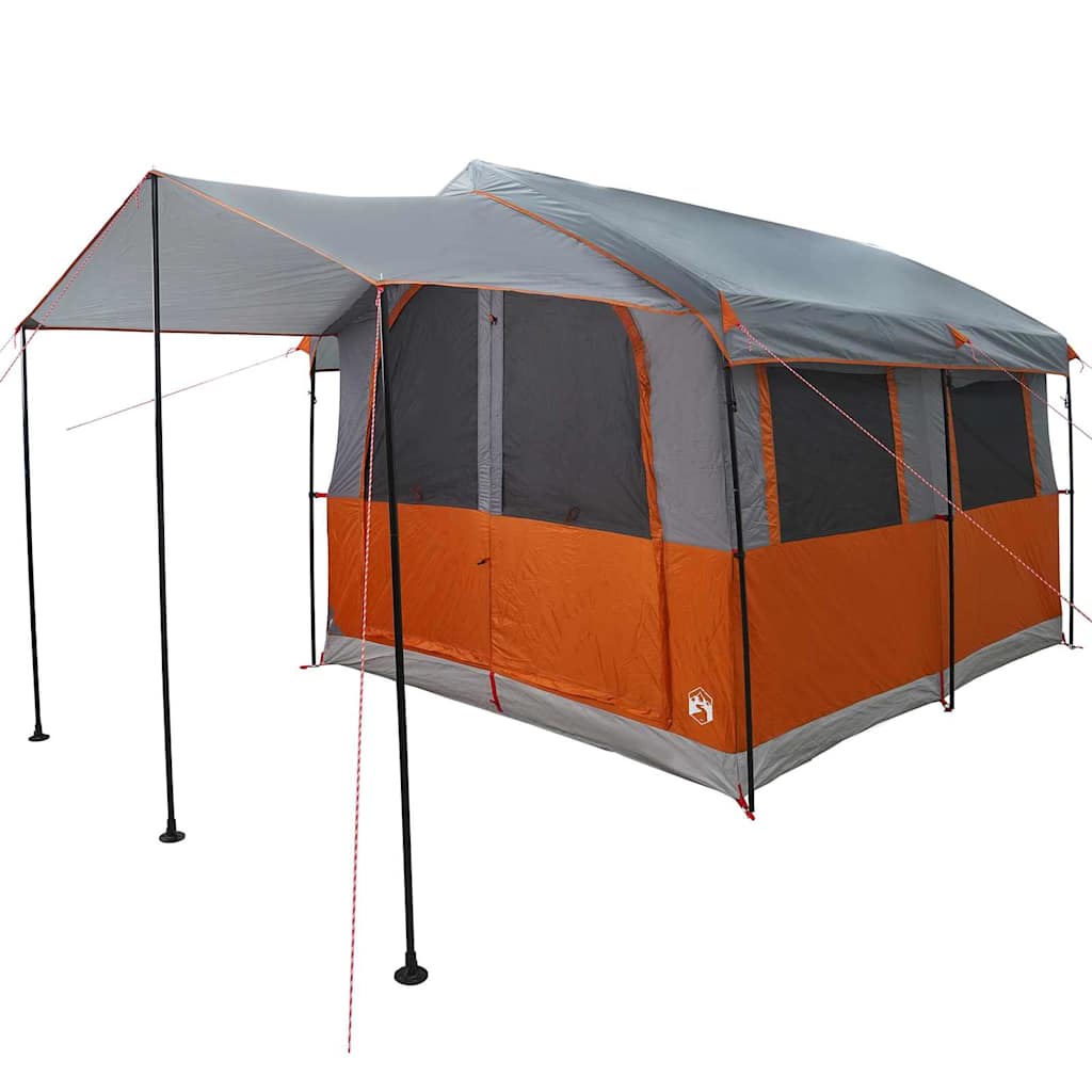 vidaXL Family Tent 4-Person 4-Person Grey and Orange 4