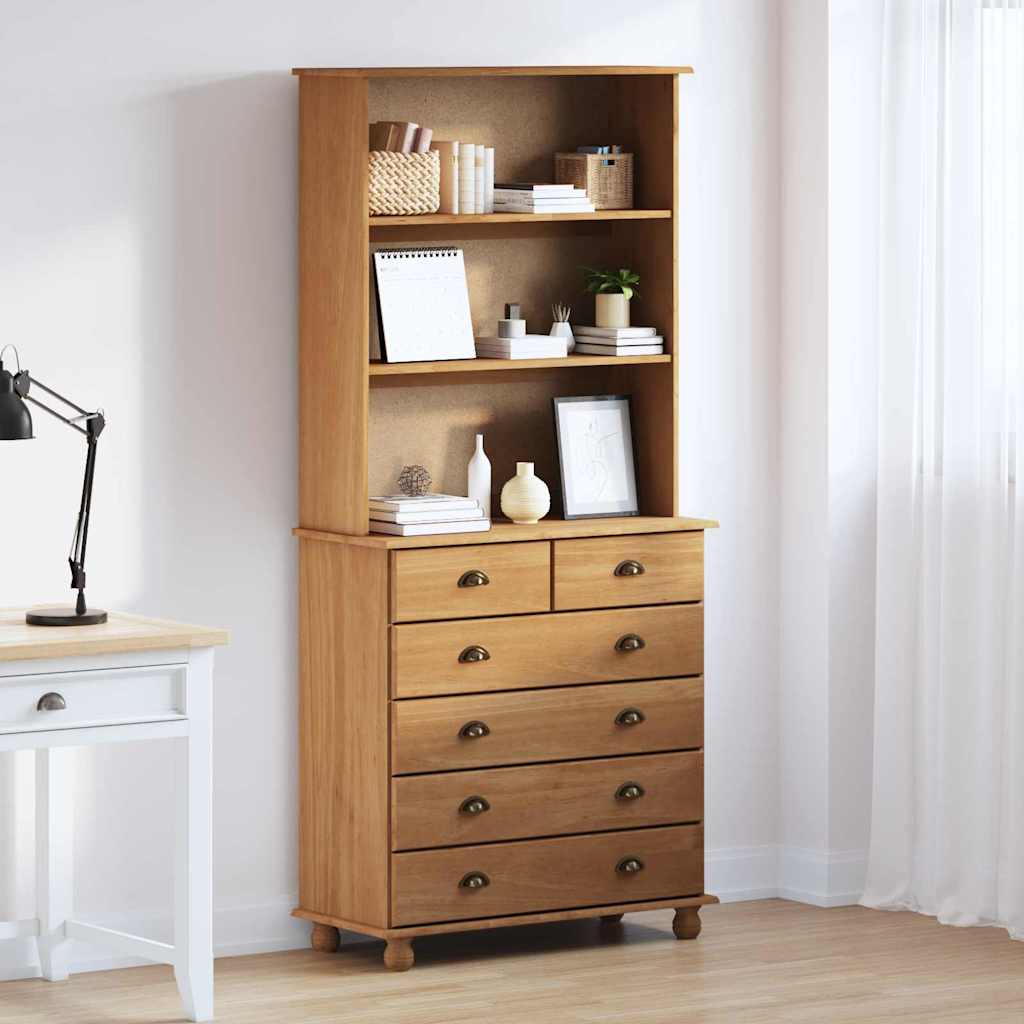 vidaXL Hutch ASKIM Honey Wax 91 x 40 x 200.5 cm Solid Pine Wood 1