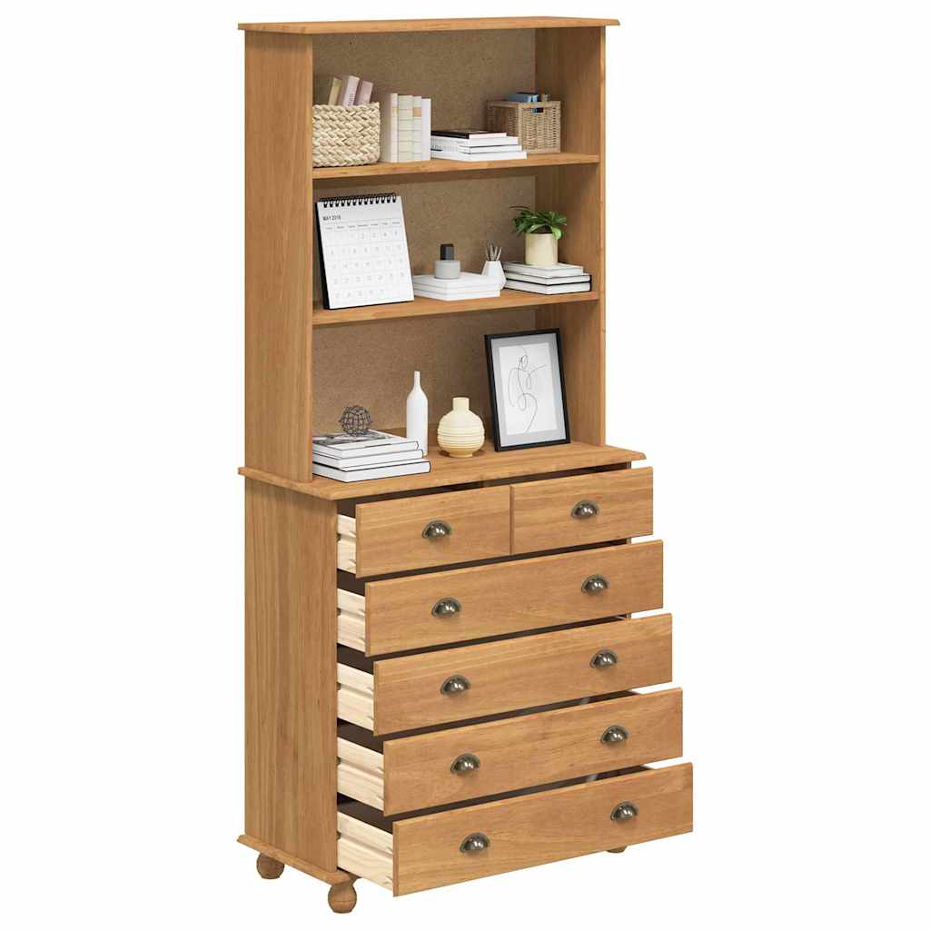 vidaXL Hutch ASKIM Honey Wax 91 x 40 x 200.5 cm Solid Pine Wood 3