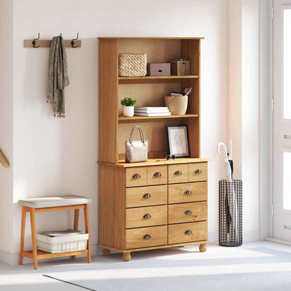 vidaXL Hutch ASKIM Honey Wax 91 x 40 x 184 cm Solid Pine Wood 4