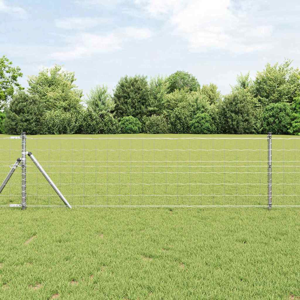 Euro Fence 0.4 x 50 m PVC-coated iron Galvanised Steel 0.6 m 100 x 100 mm