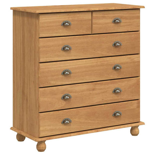 Chest of Drawer ASKIM 91 x 40 x 95.5 cm Solid Pine Wood Brown