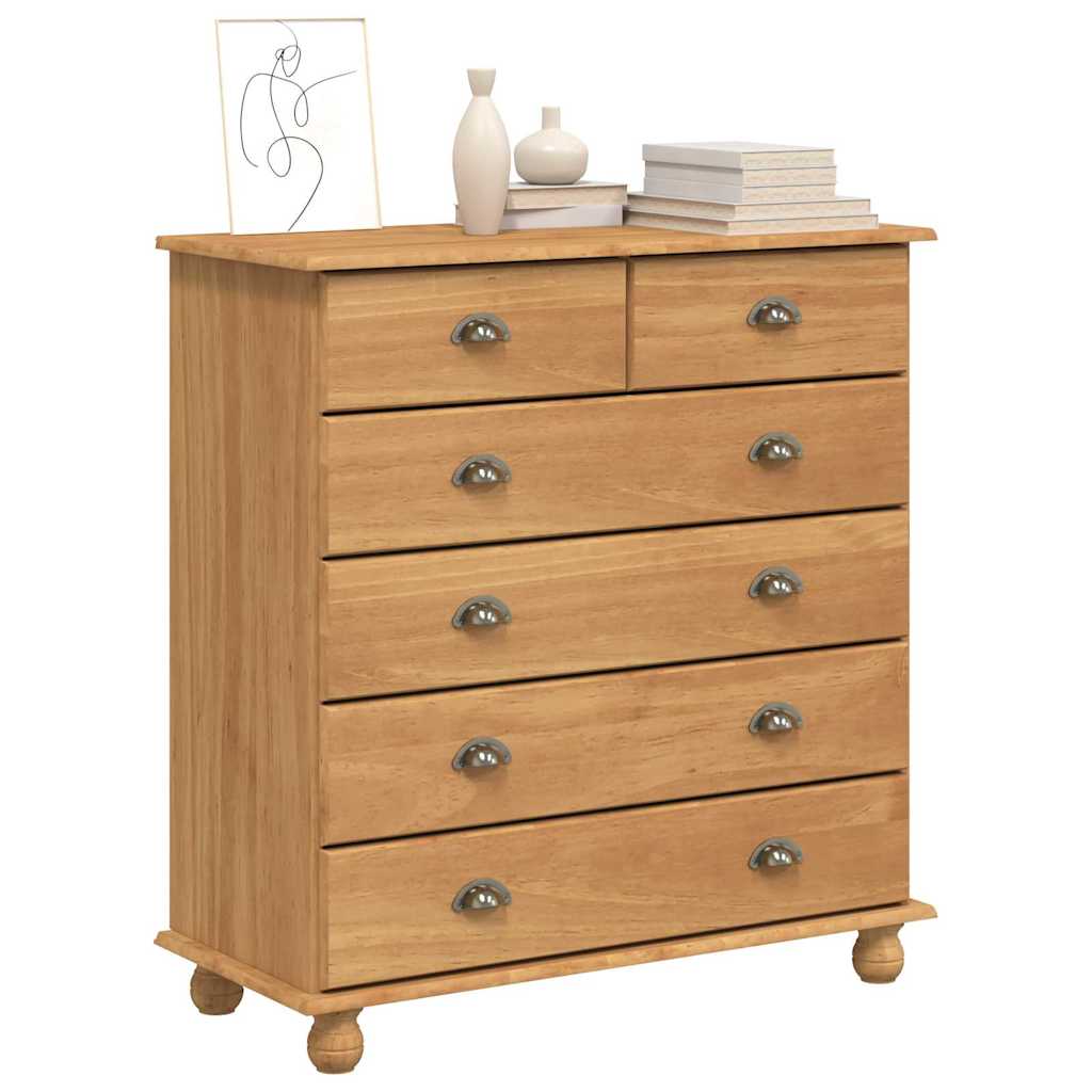 Chest of Drawer ASKIM 91 x 40 x 95.5 cm Solid Pine Wood Brown