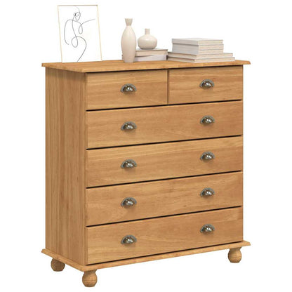 Chest of Drawer ASKIM 91 x 40 x 95.5 cm Solid Pine Wood Brown